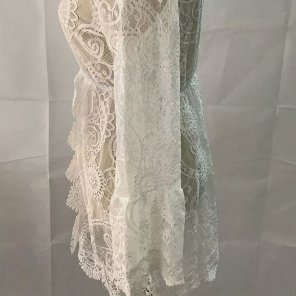 SALE! New Boho Floral Lace Swim Cover Up Dress - Picture 8 of 16